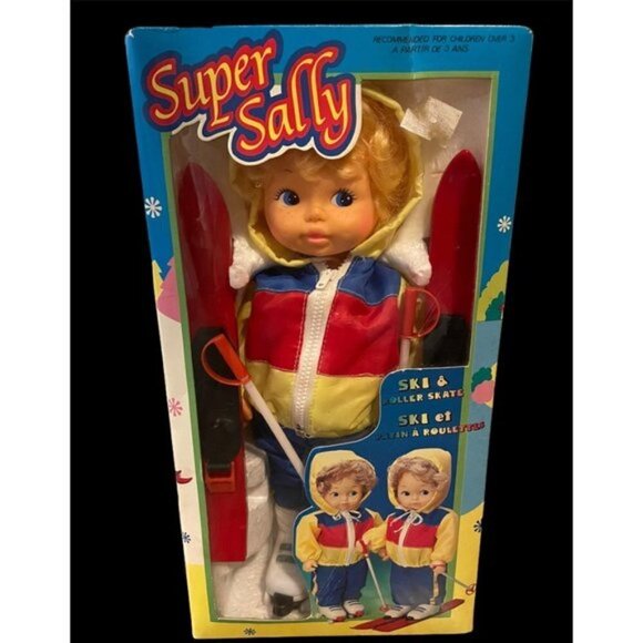 Vintage 1980s Super Sally Skiing doll, Works! - Picture 2 of 8